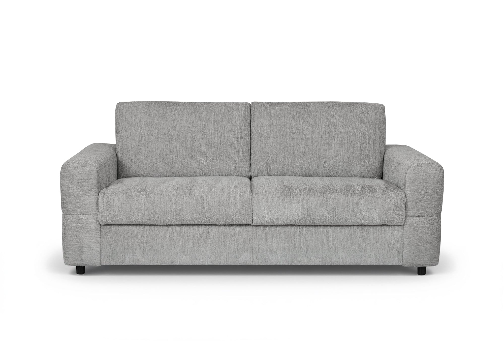 Sofá convertible express de 3 plazas AMAURY en terciopelo jaspeado gris claro