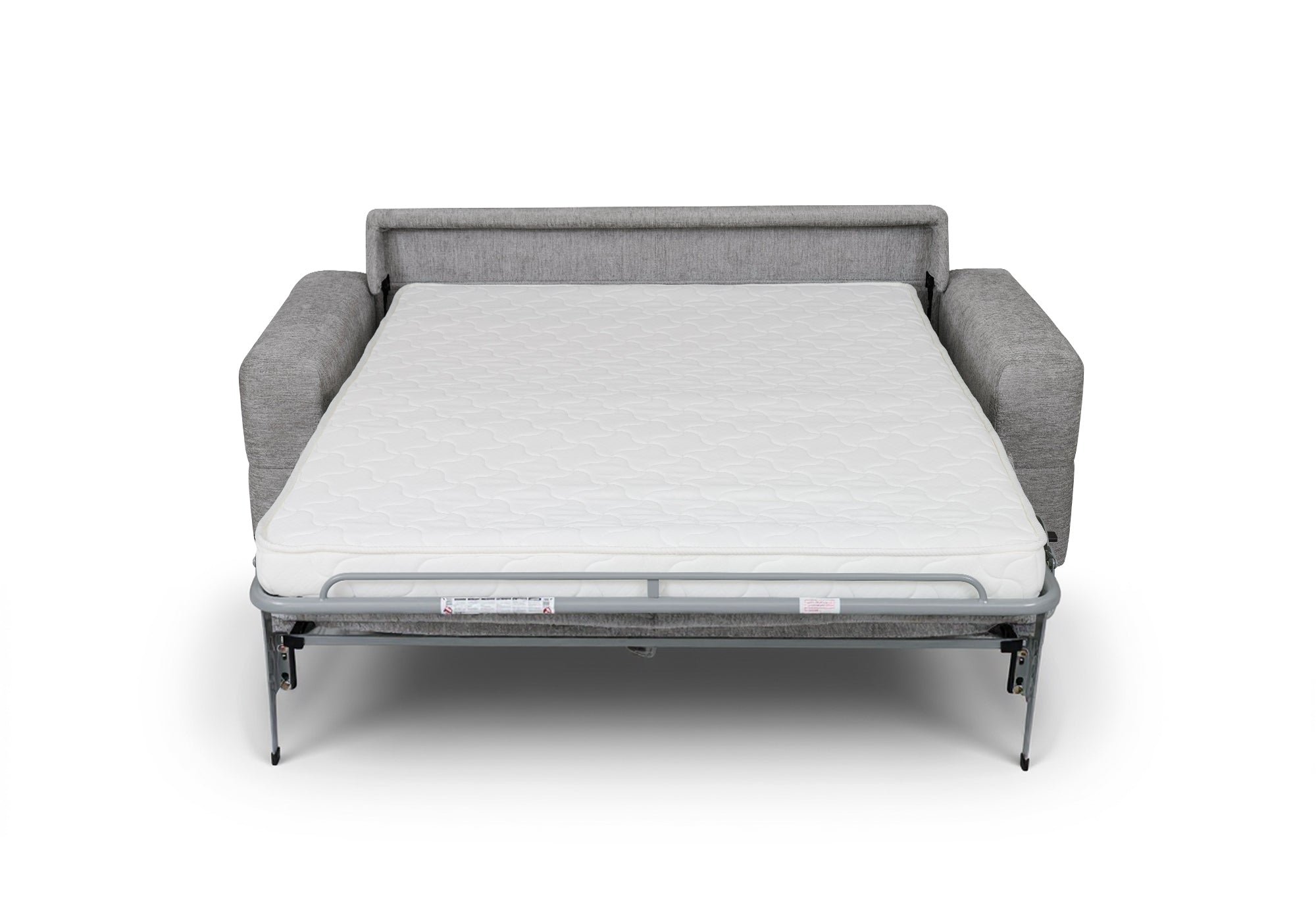 Sofá convertible express de 3 plazas AMAURY en terciopelo jaspeado gris claro