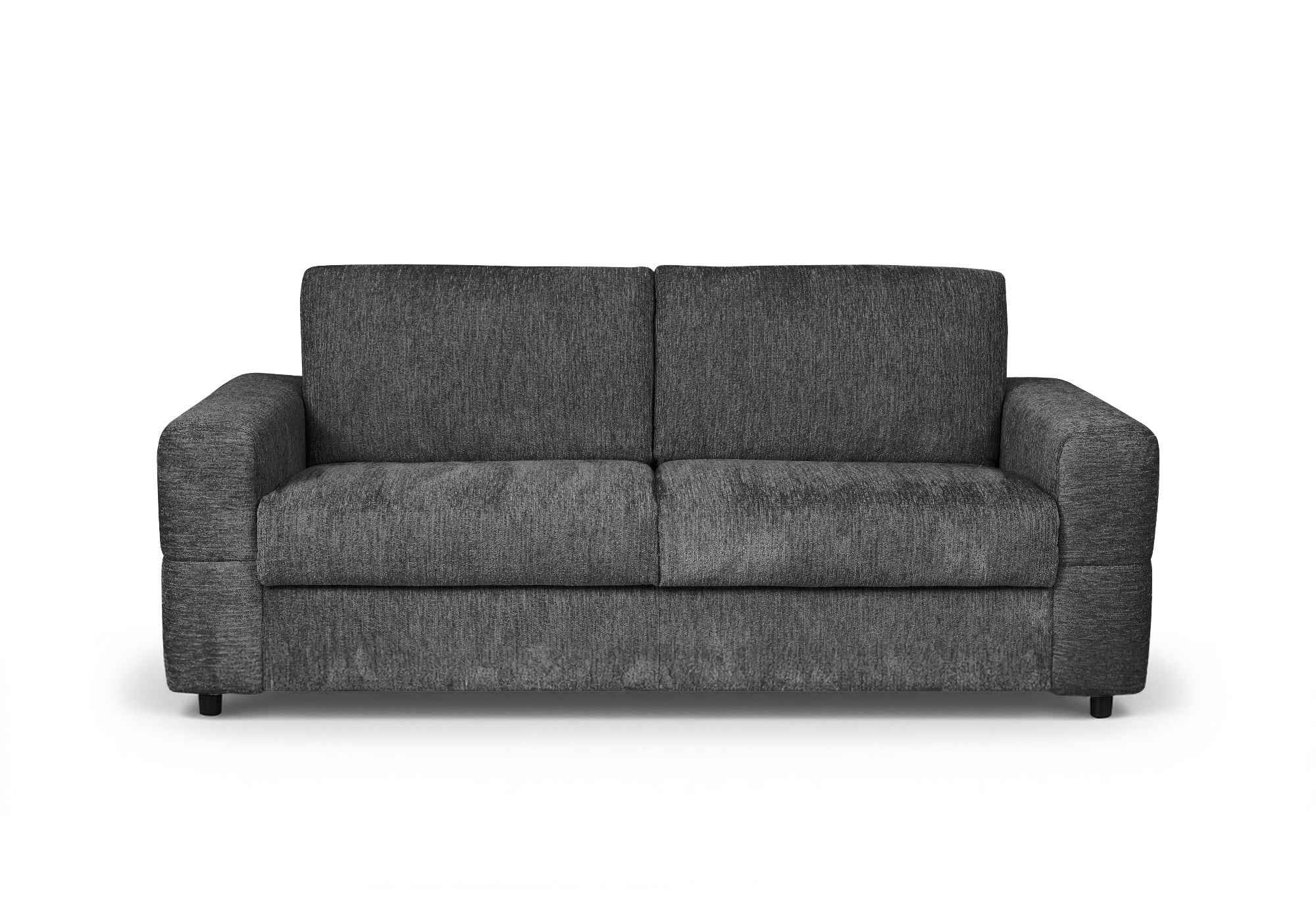 Sofá cama de 3 plazas AMAURY en terciopelo jaspeado gris oscuro