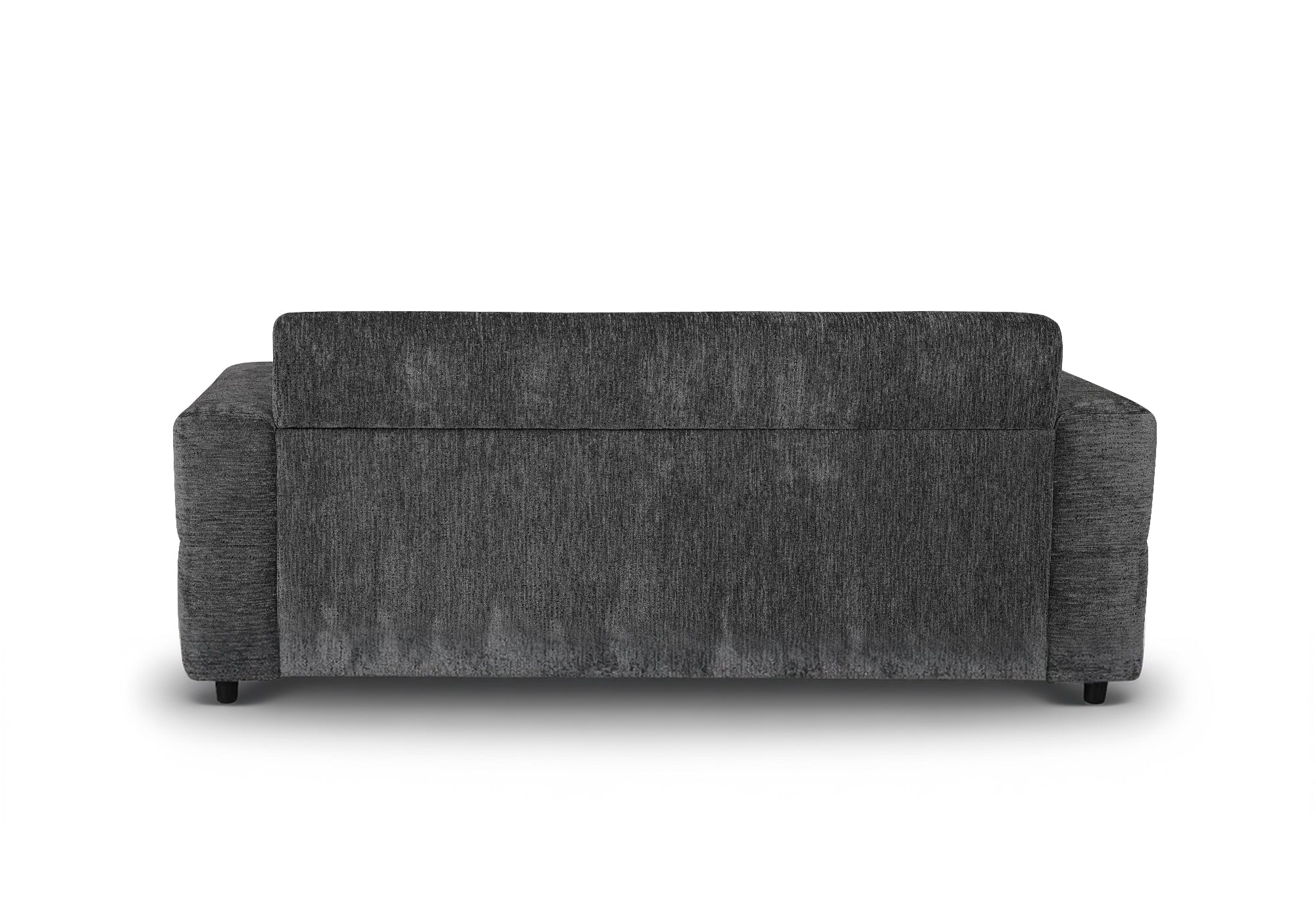 Sofá convertible express de 3 plazas AMAURY en terciopelo jaspeado gris oscuro