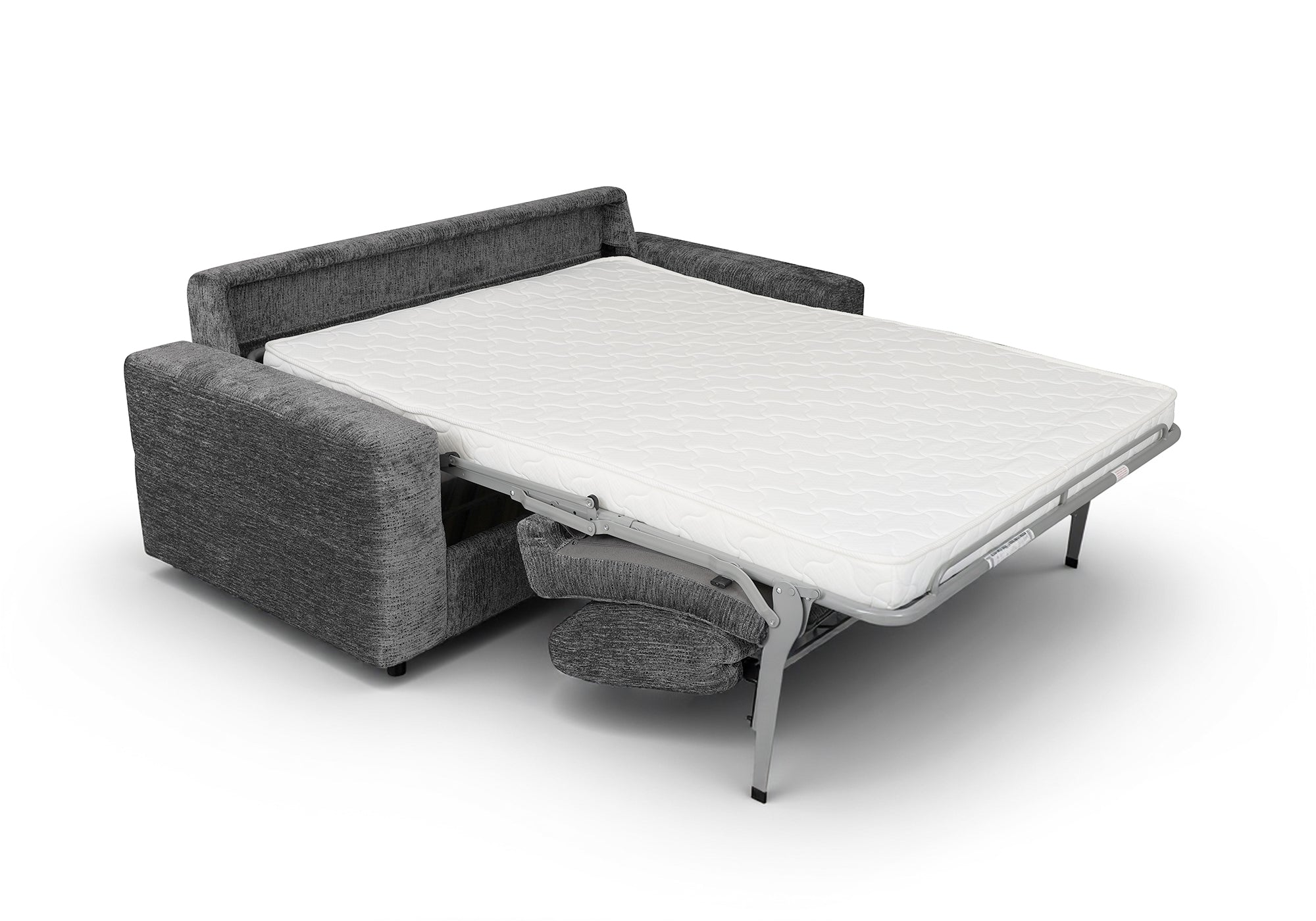 Sofá cama de 3 plazas AMAURY en terciopelo jaspeado gris oscuro