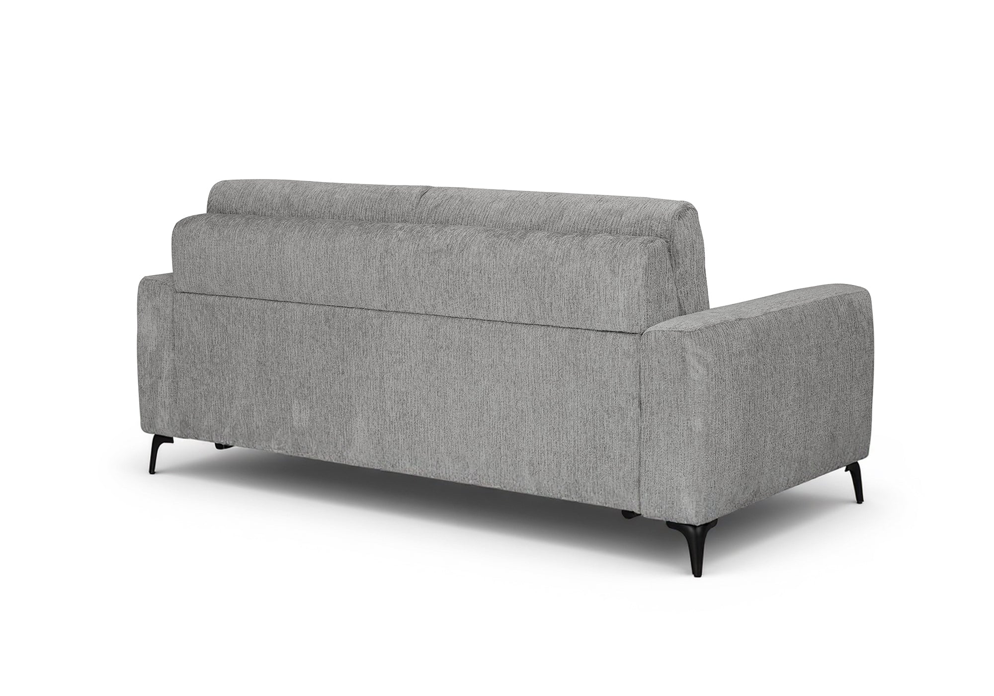 Sofá convertible exprés de 3 plazas NONA en terciopelo jaspeado gris claro