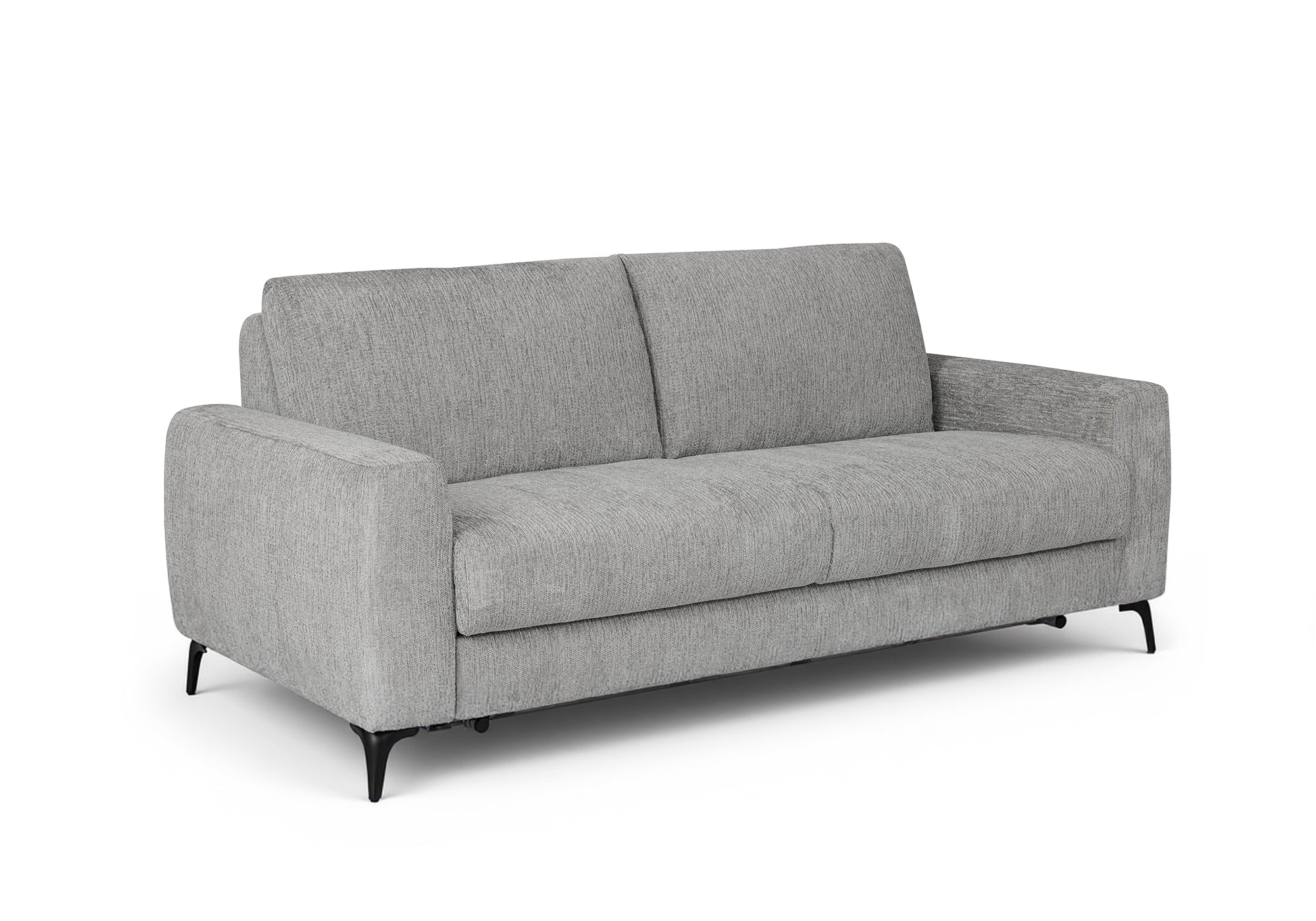 Sofá convertible exprés de 3 plazas NONA en terciopelo jaspeado gris claro