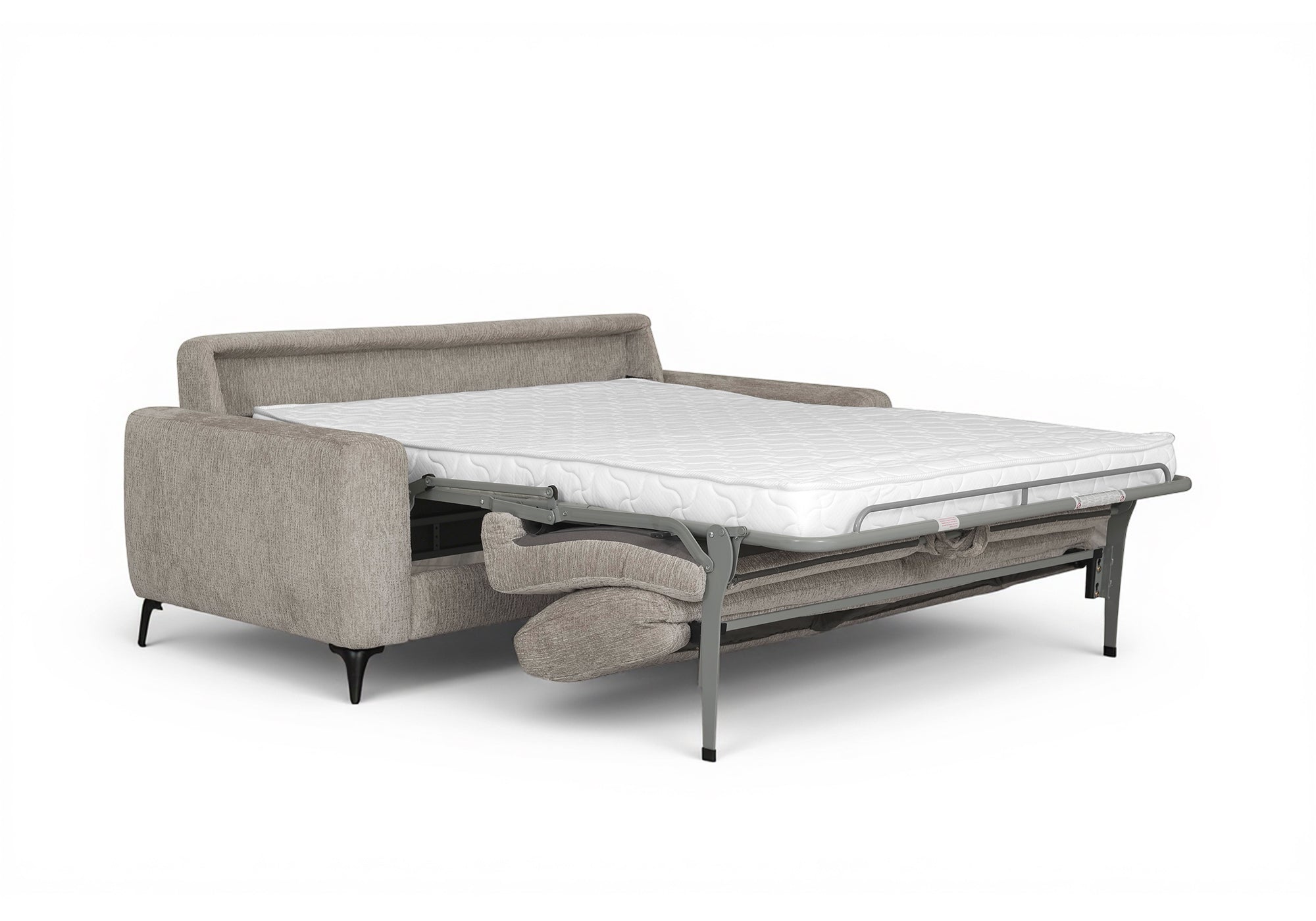 Sofá cama NONA de 3 plazas en terciopelo jaspeado beige