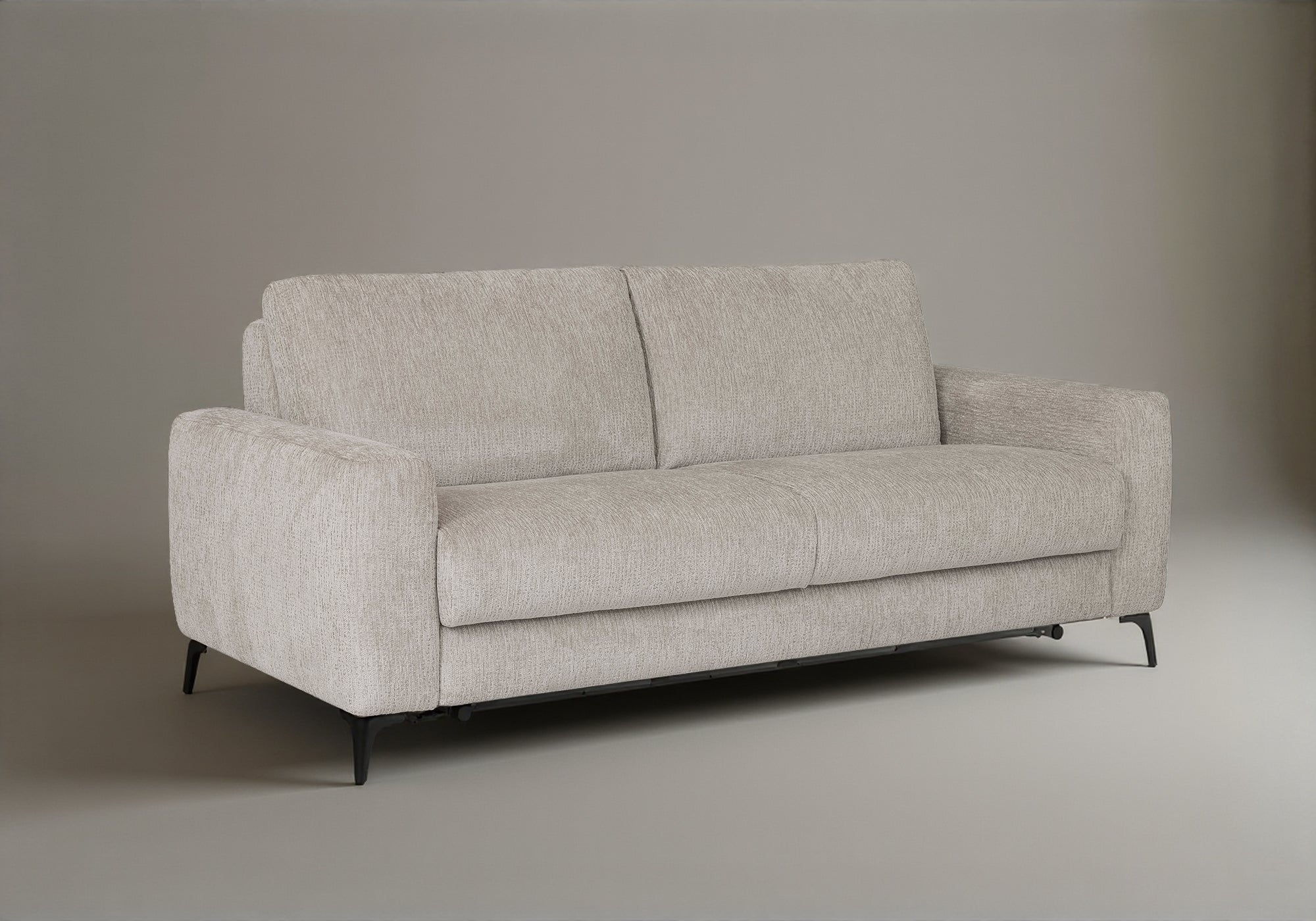 Sofá cama NONA de 3 plazas en terciopelo jaspeado beige