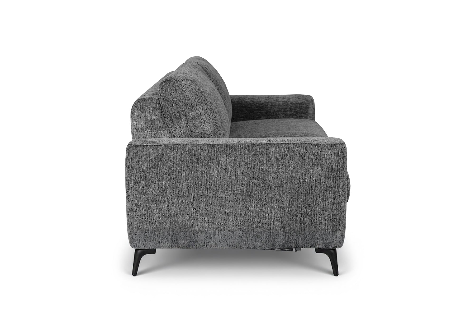 Sofá convertible exprés de 3 plazas NONA en terciopelo jaspeado gris oscuro