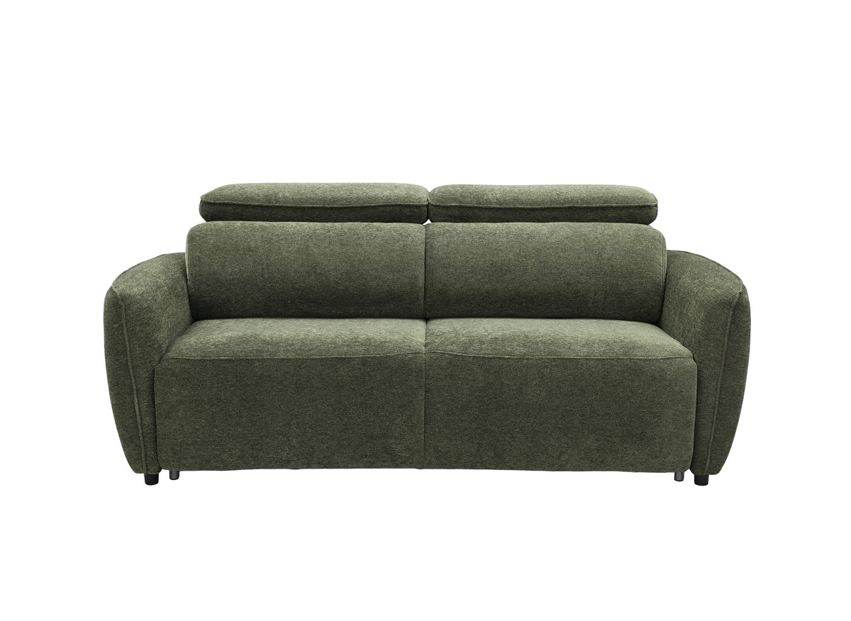 Sofá convertible Express de 3 plazas en tejido texturado verde JACINTHE