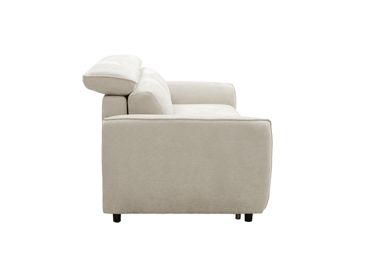 Sofá convertible Express de 3 plazas en tejido texturado beige JACINTHE