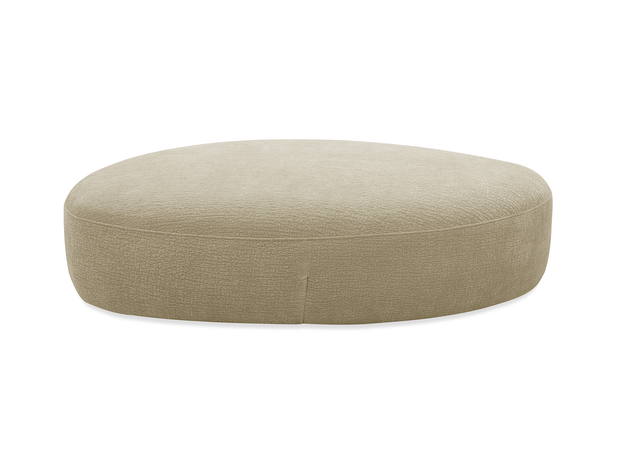 Puf de terciopelo tejido beige IMENIA