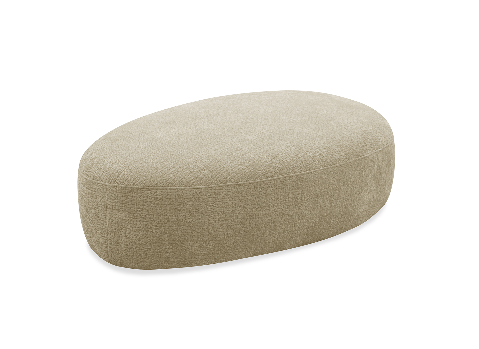 Puf de terciopelo tejido beige IMENIA