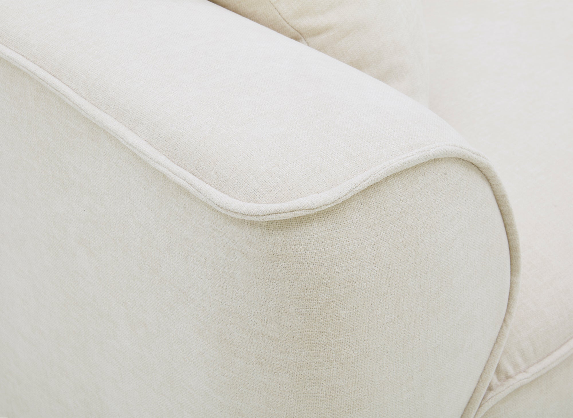 Sofá recto de 3 plazas ABELIA en terciopelo jaspeado beige