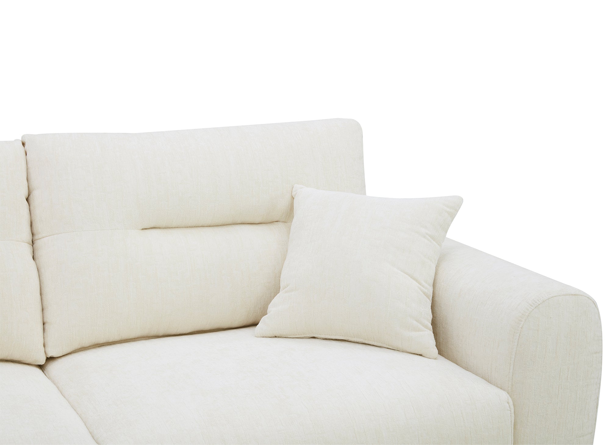 Sofá esquinero BALIANE de terciopelo jaspeado beige