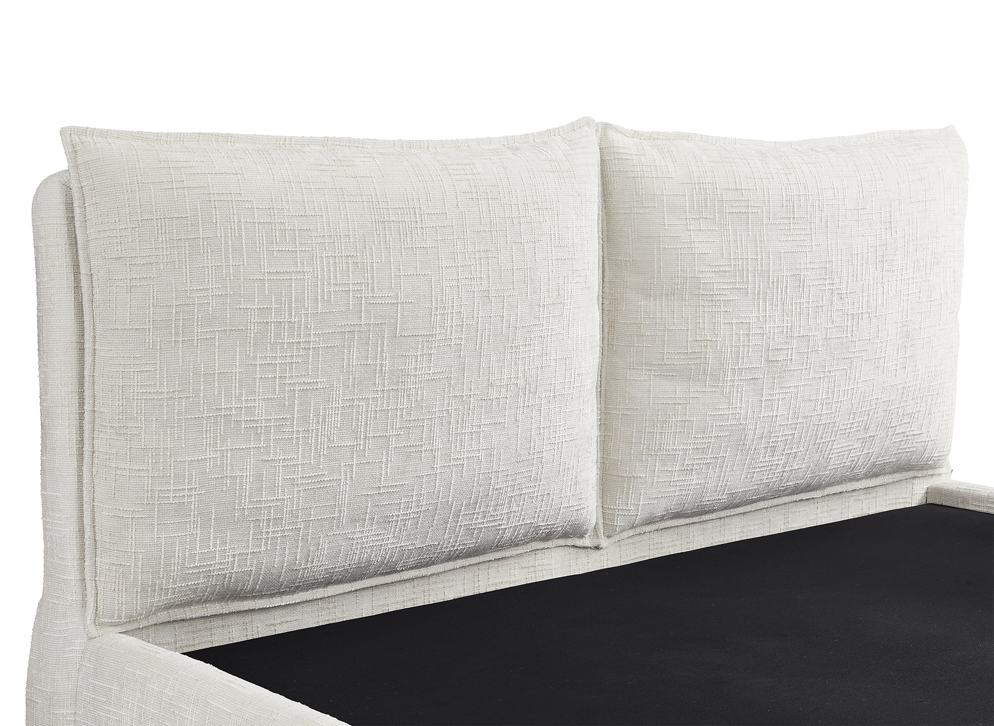 Cama con almacenaje MELY de terciopelo jaspeado beige, 140 x 190 cm