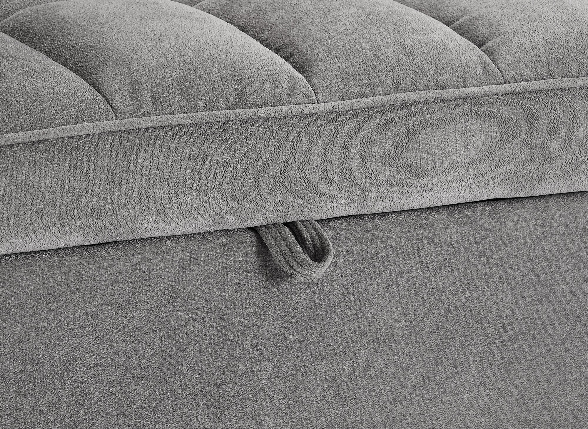 Sofá cama JASPER de 2 plazas en terciopelo gris texturizado