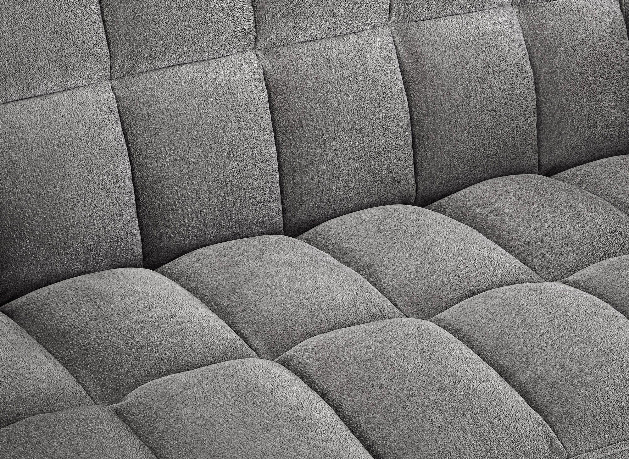 Sofá cama JASPER de 2 plazas en terciopelo gris texturizado