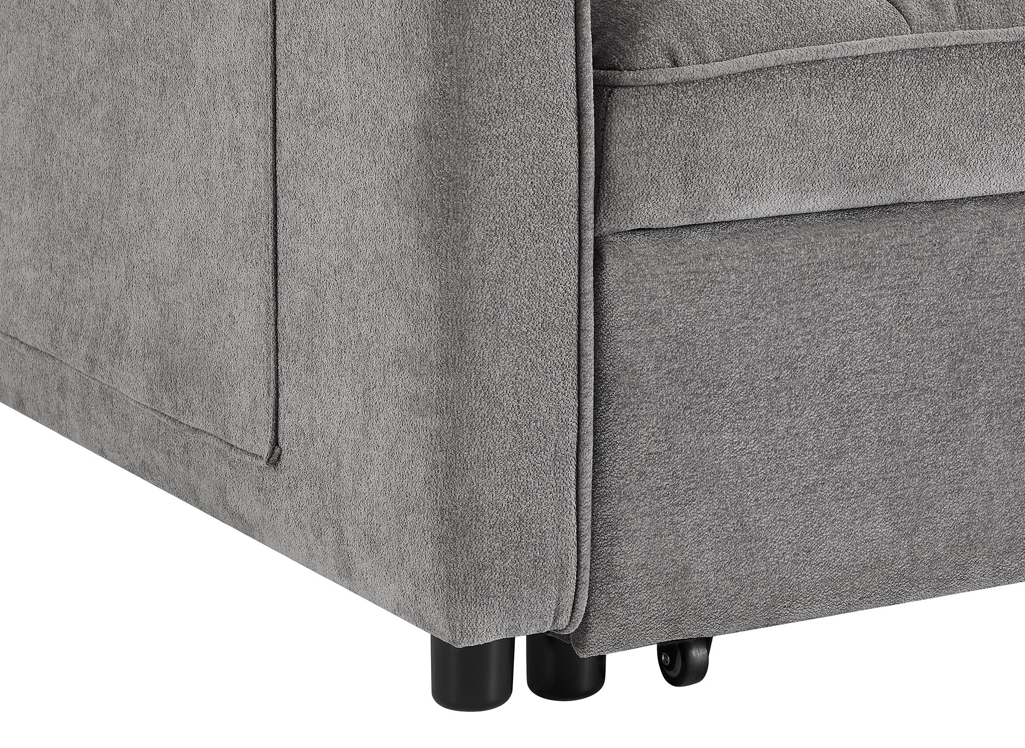 Sofá cama JASPER de 2 plazas en terciopelo gris texturizado