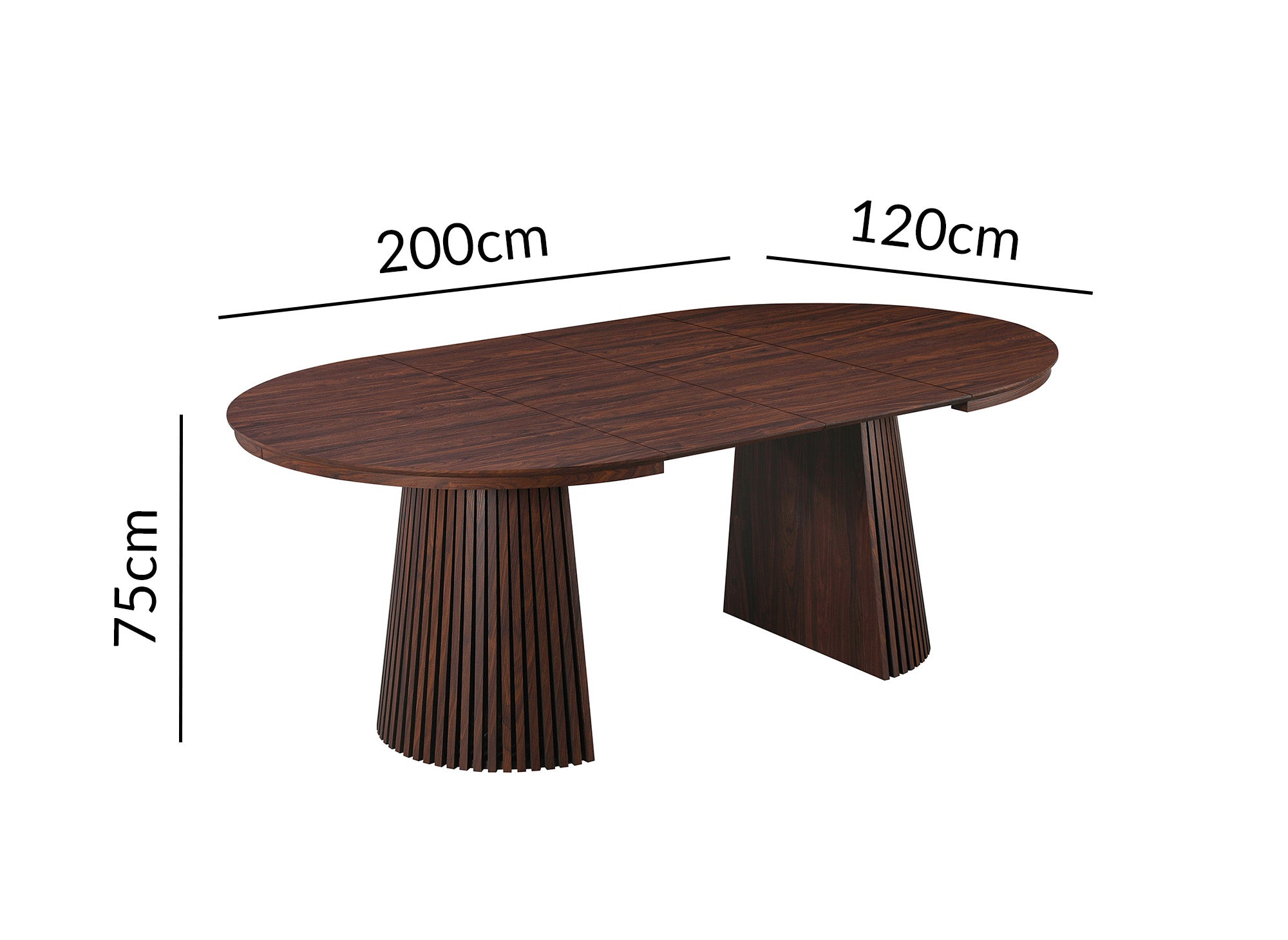 Mesa de comedor redonda extensible HEKA de madera oscura