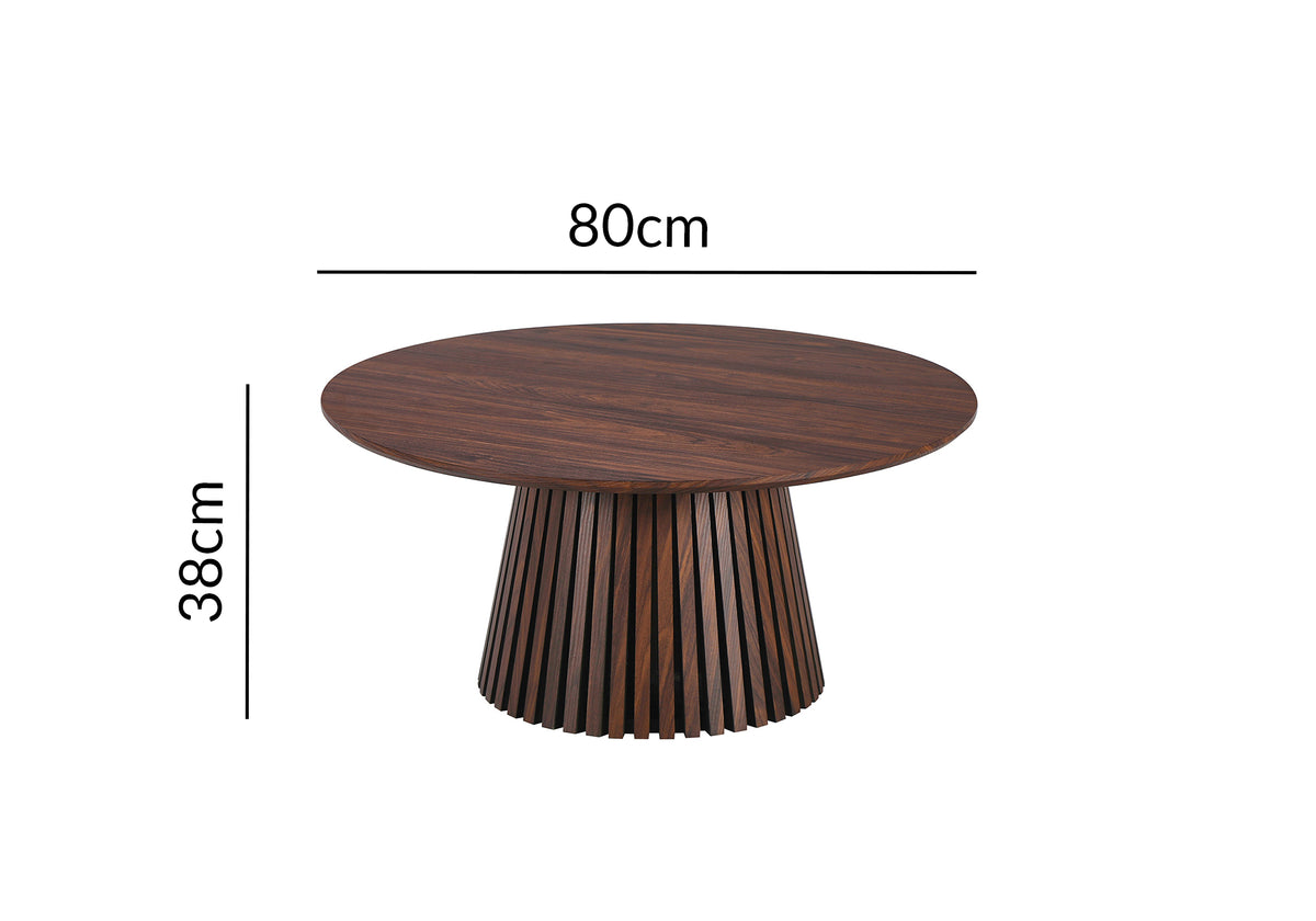 Mesa de centro redonda HEKA en madera oscura