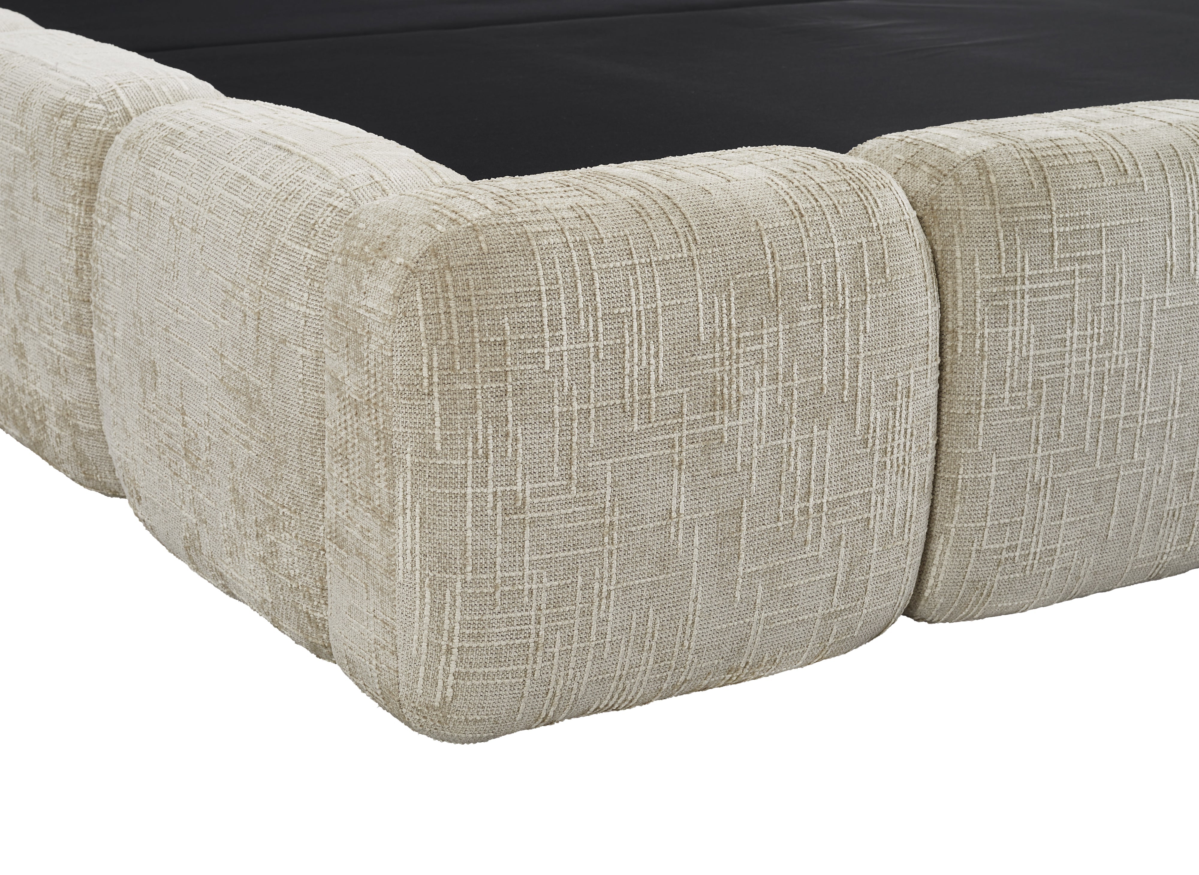 Cama de almacenaje BUBBLE de 160x200 cm en terciopelo jaspeado color topo