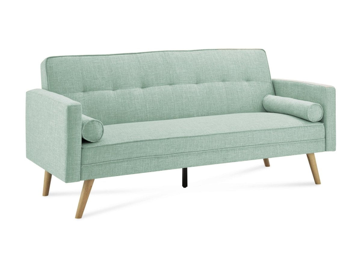 Banquette clic clac en tissu vert d'eau TANIA - DécoInParis