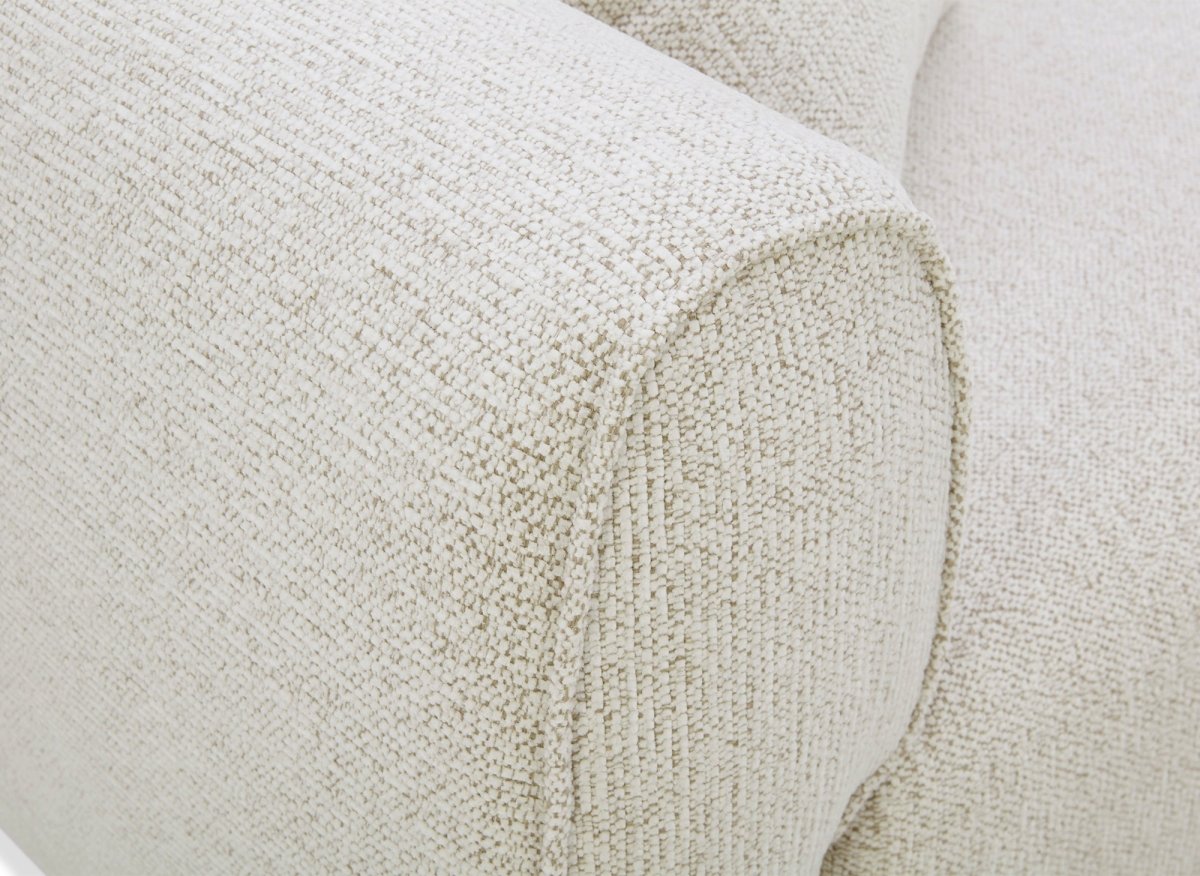 Canapé 3 places en velours texturé beige NALYA - DécoInParis