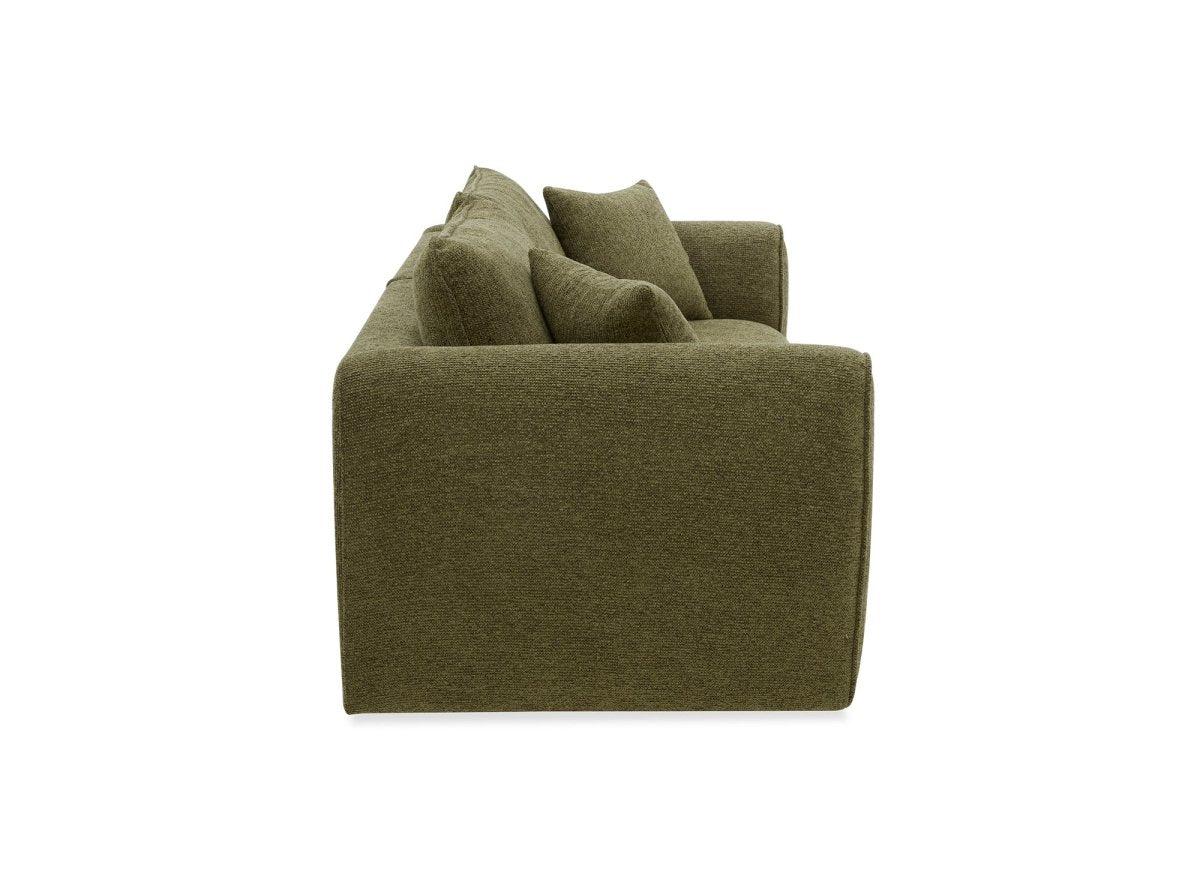 Canapé 3 places en velours texturé vert olive NALYA - DécoInParis