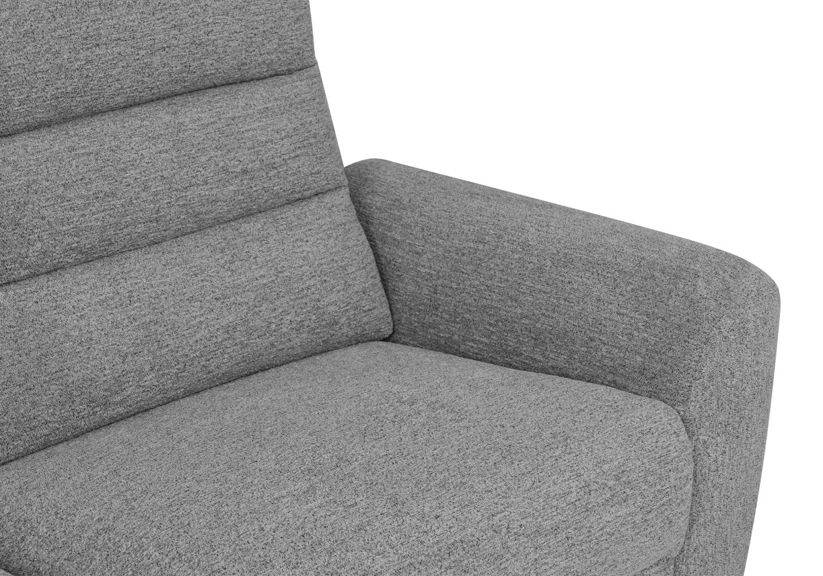 Canapé 3 places relax électrique en tissu bouclette gris DAVY - DécoInParis