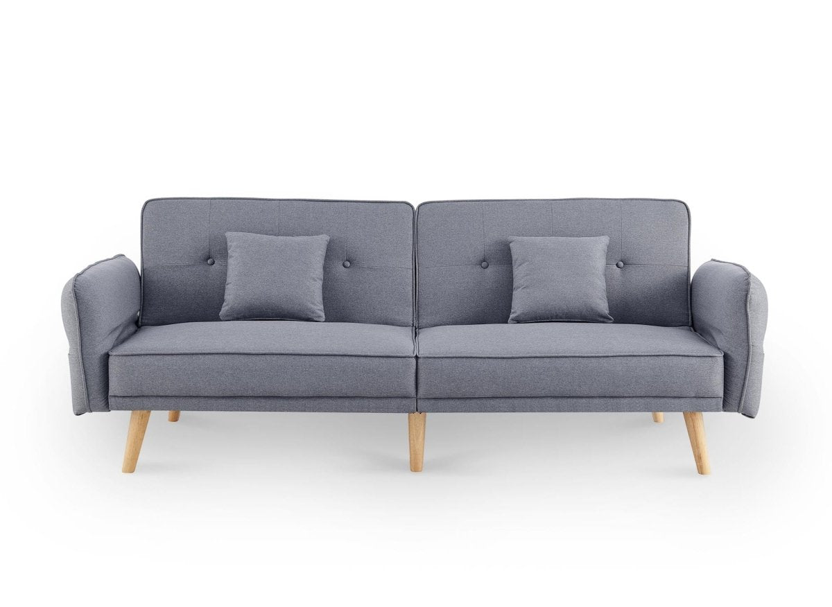 Canapé clic clac 3 places en tissu gris CHILI - DécoInParis