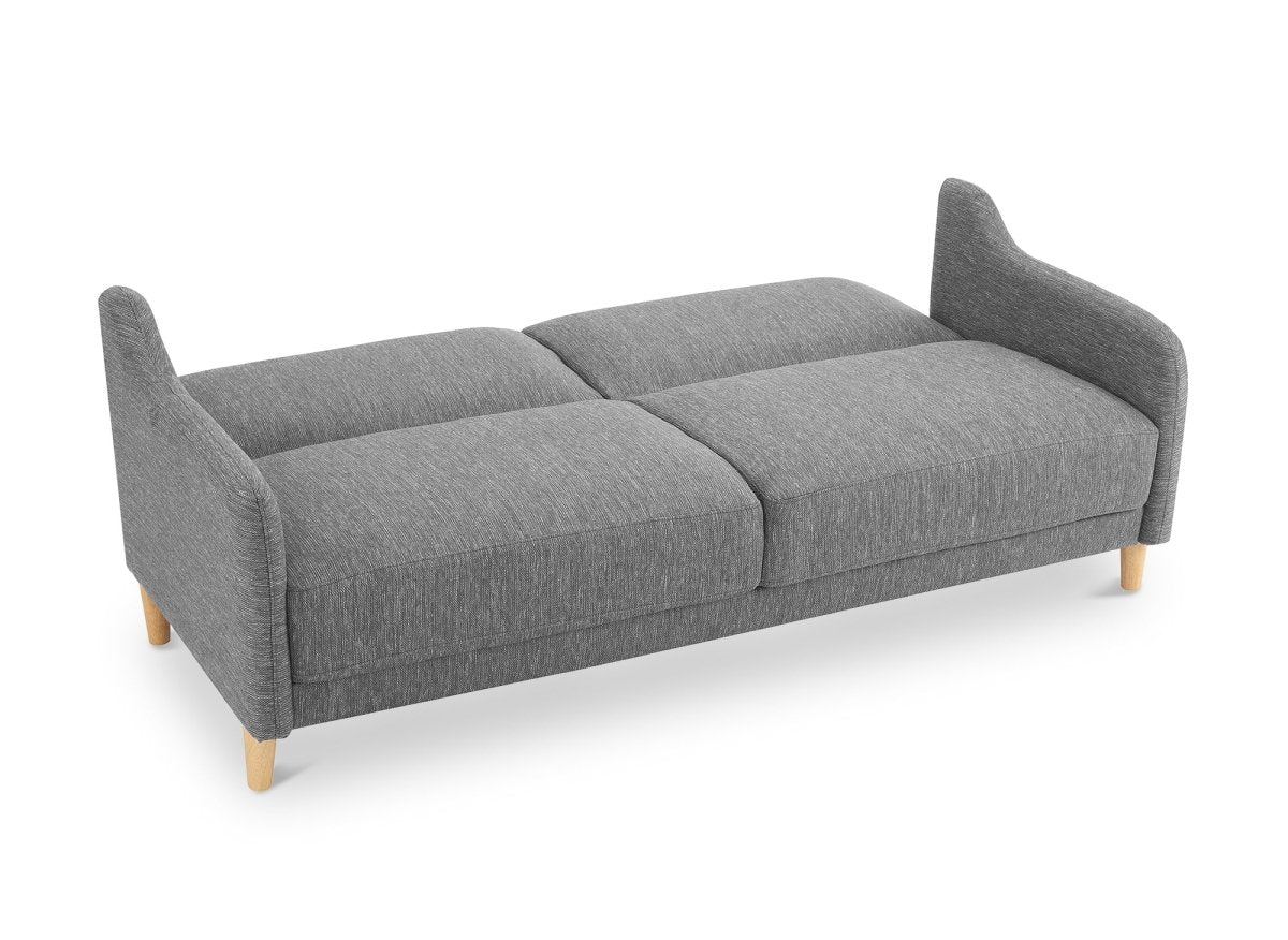 Canapé clic clac 3 places en tissu gris foncé MARLON - DécoInParis