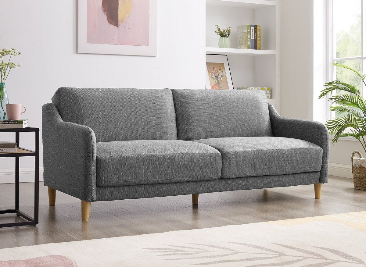 Canapé clic clac 3 places en tissu gris foncé MARLON - DécoInParis