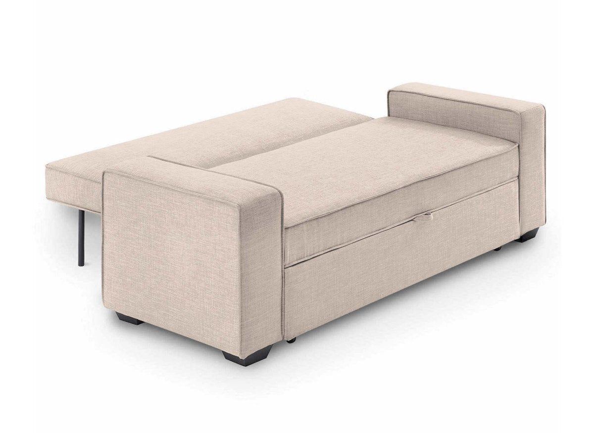 Canapé convertible 3 places en tissu beige JAMES - DécoInParis
