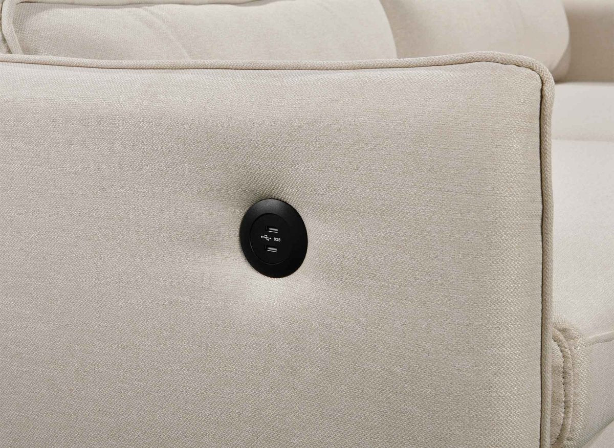 Canapé convertible 3 places en tissu beige ZADIG - DécoInParis