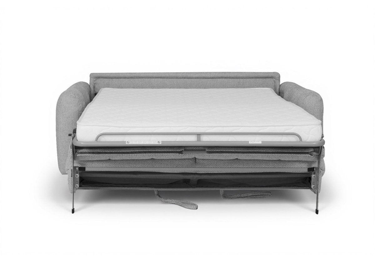 Canapé convertible express 3 places en tissu gris ISANDRO - DécoInParis