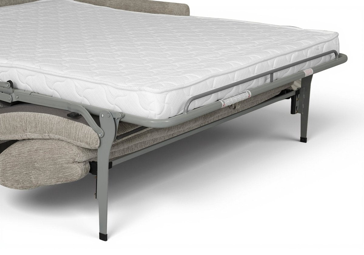 Canapé convertible express 3 places en velours chiné beige NONA - DécoInParis