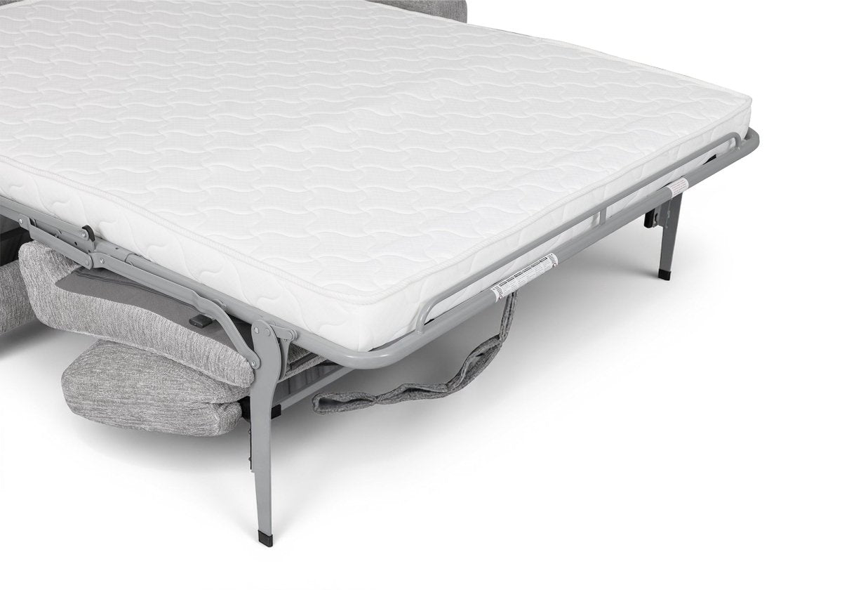 Canapé convertible express 3 places en velours chiné gris clair NONA - DécoInParis