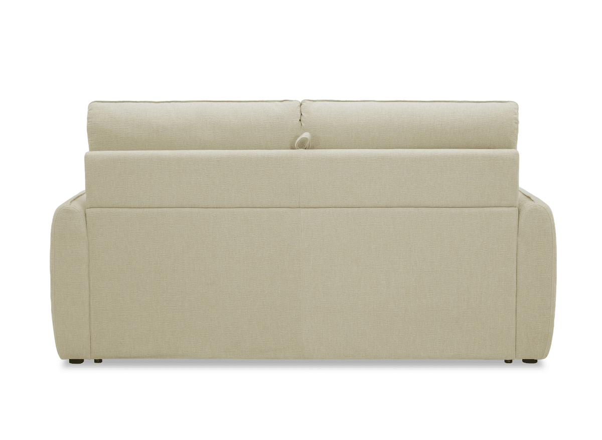 Canapé convertible express 3 places matelas 15 cm en tissu texturé beige ADILIO - DécoInParis