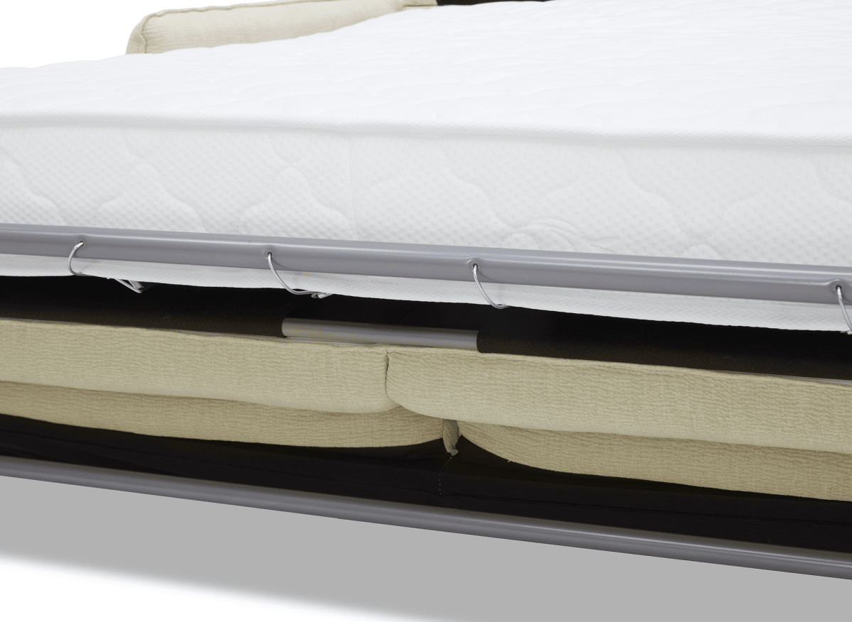Canapé convertible express 3 places matelas 15 cm en tissu texturé beige ADILIO - DécoInParis