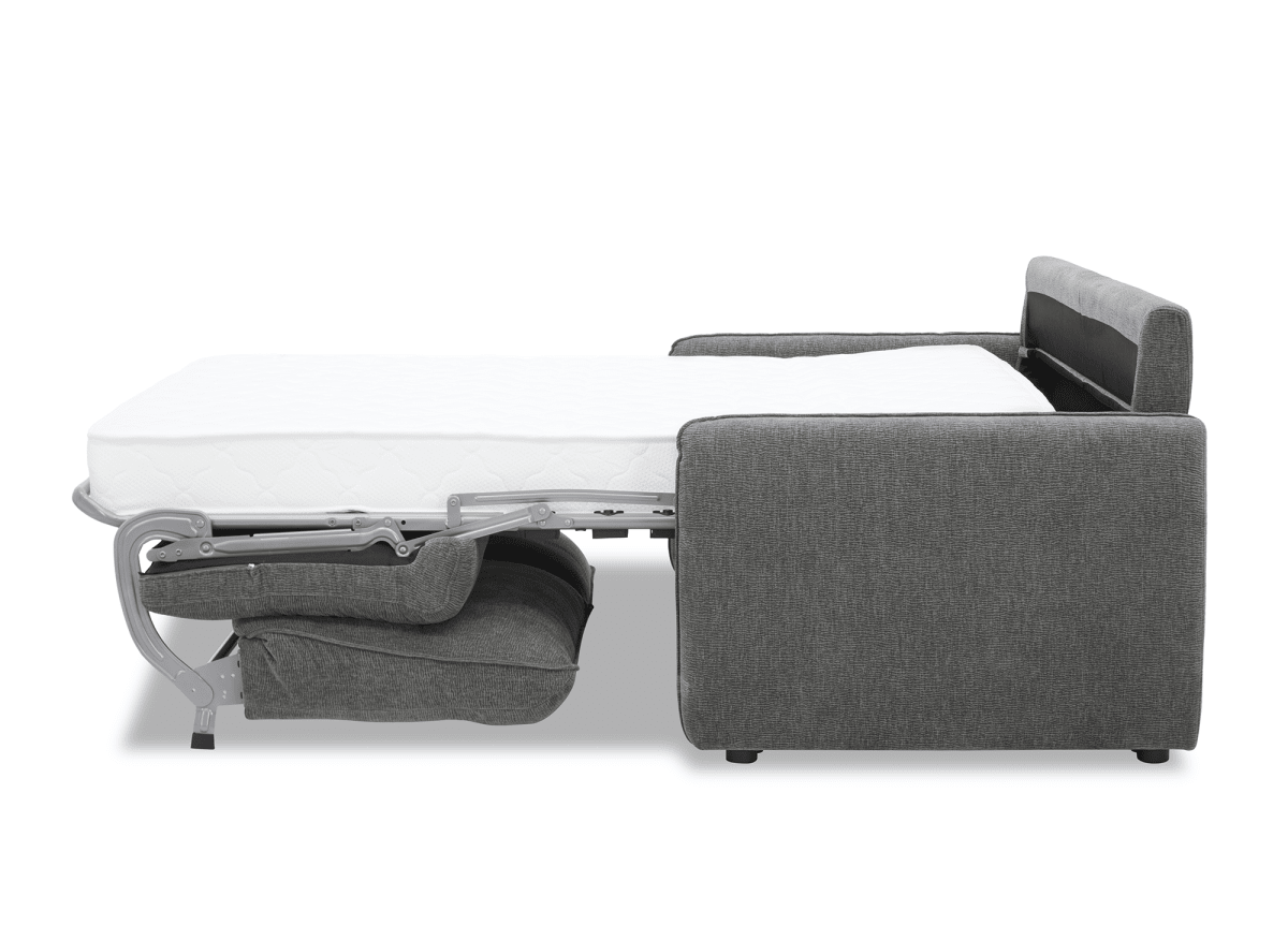 Canapé convertible express 3 places matelas 15 cm en tissu texturé terracotta ADILIO - DécoInParis