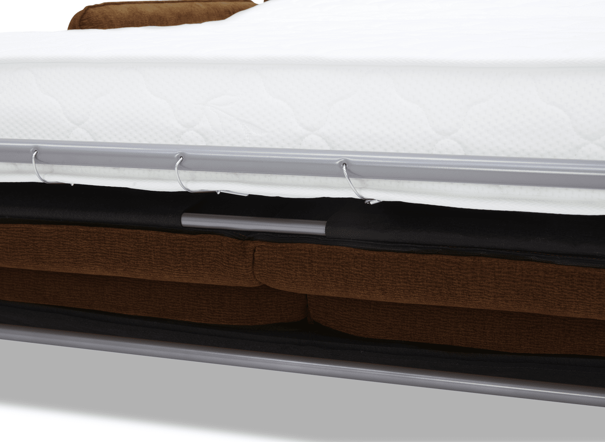 Canapé convertible express 3 places matelas 15 cm en tissu texturé terracotta ADILIO - DécoInParis