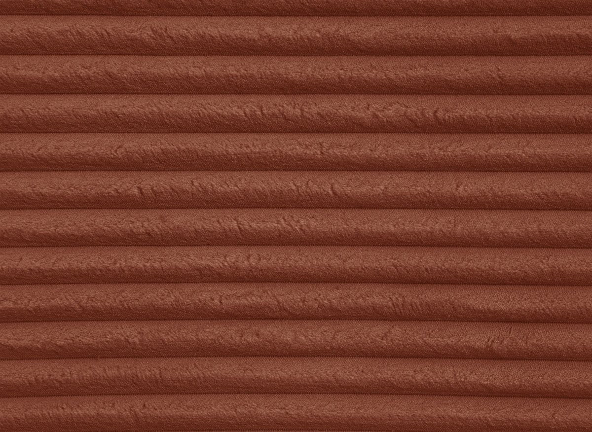 Canapé d'angle convertible avec méridienne et coffre en gros côtelé terracotta TILDA - Angle droit - DécoInParis