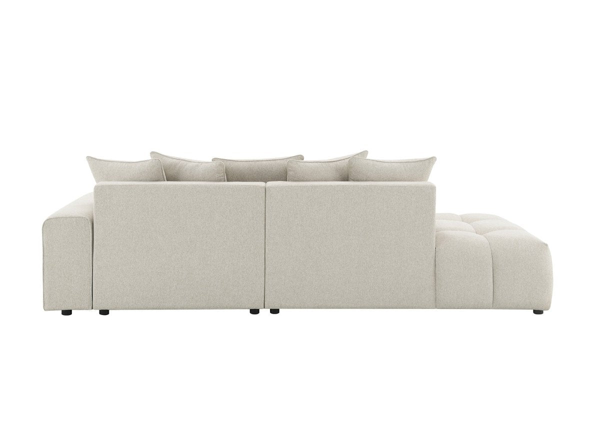 Canapé d'angle en tissu texturé beige CLARISSE - Angle droit - DécoInParis