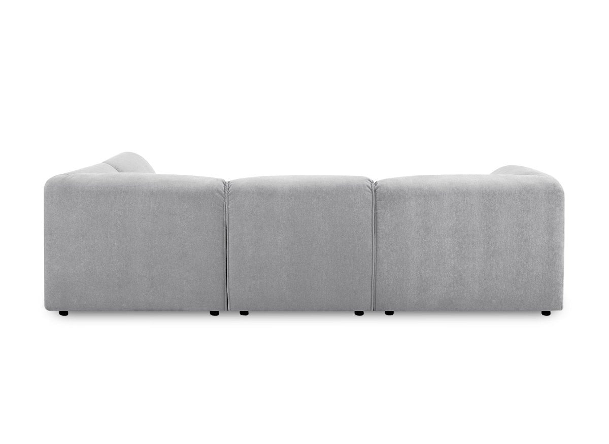 Canapé d'angle modulable en velours gris HARINA - DécoInParis