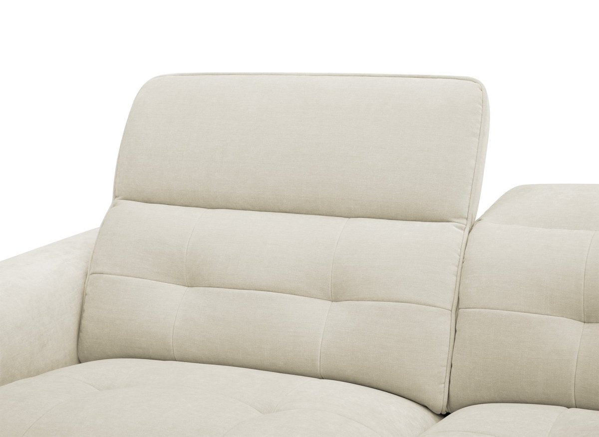 Canapé d'angle relax électrique en tissu beige FERDINAND - Angle droit - DécoInParis