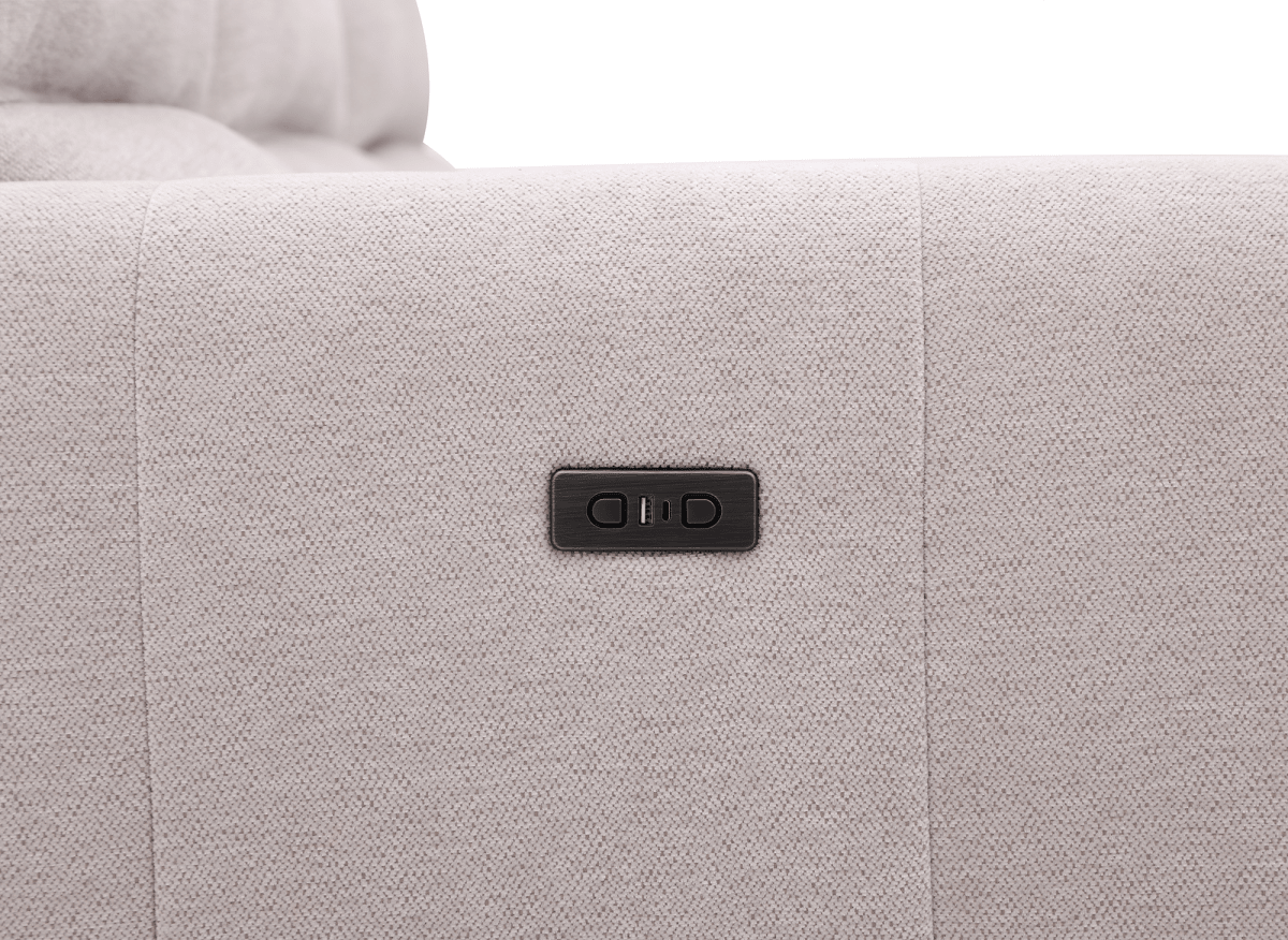 Canapé d’angle relax électrique en tissu beige LUDMILA - Angle droit - DécoInParis