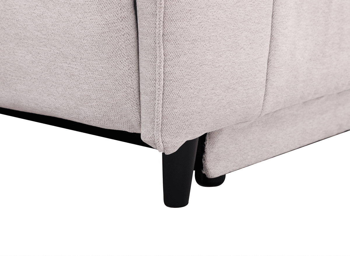 Canapé d’angle relax électrique en tissu beige LUDMILA - Angle gauche - DécoInParis