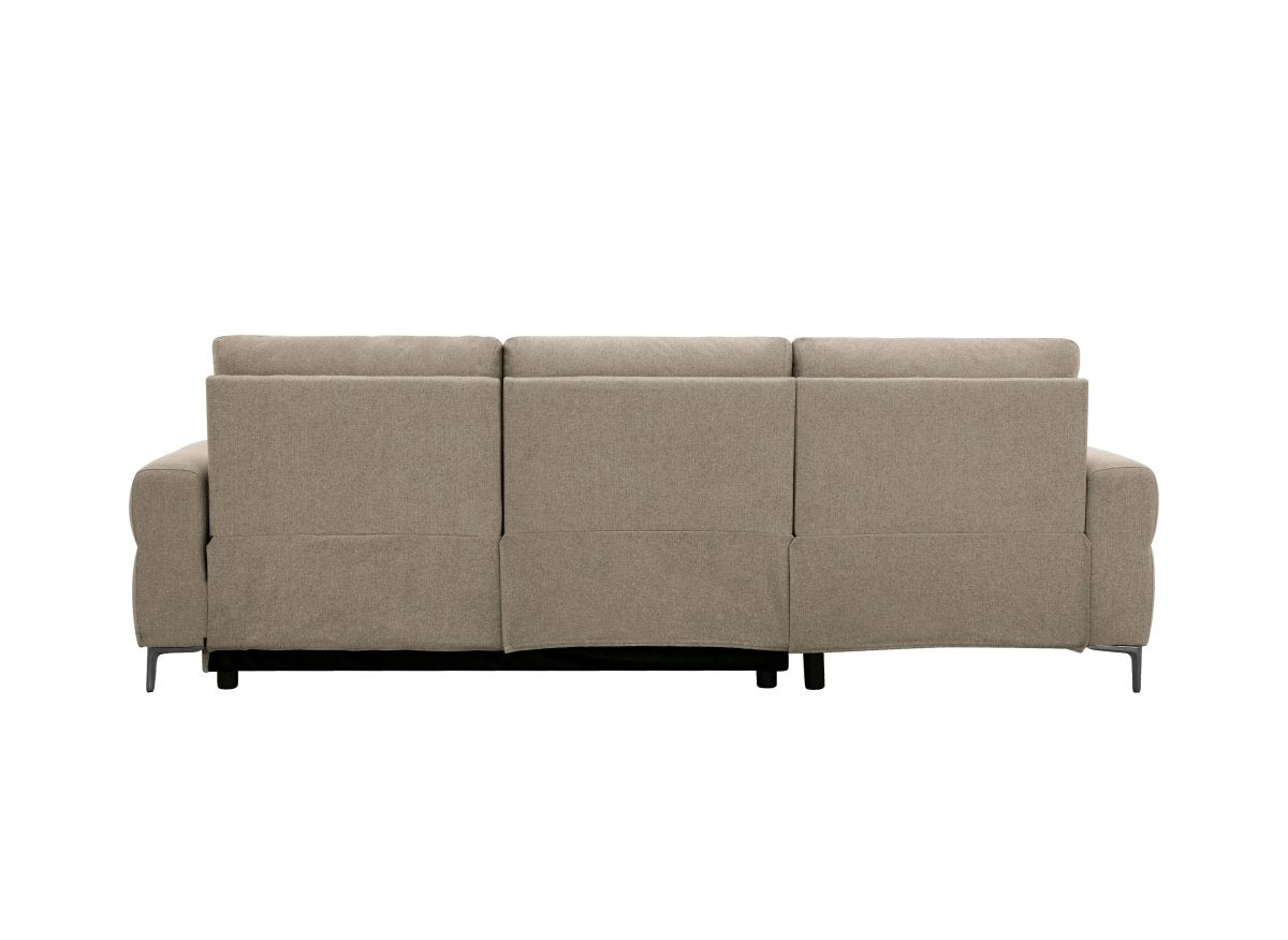 Canapé d'angle relax électrique en tissu taupe RAFAELA - Angle gauche - DécoInParis
