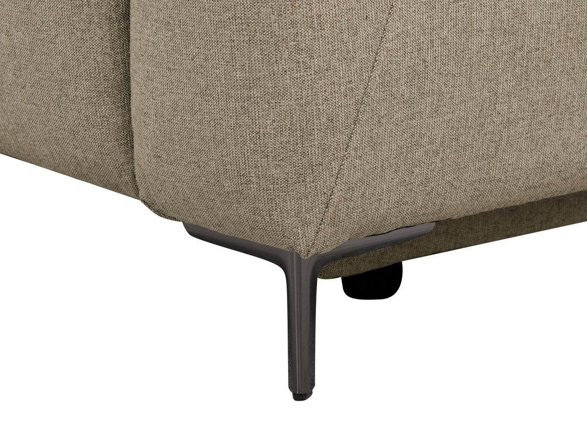 Canapé d'angle relax électrique en tissu taupe RAFAELA - Angle gauche - DécoInParis