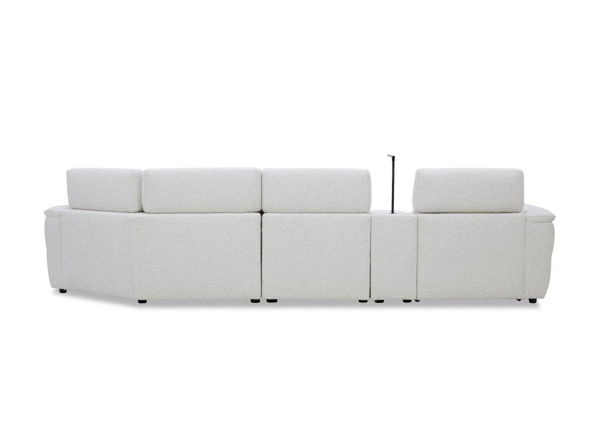 Canapé d'angle relax en tissu bouclette doux beige MARINA - Angle droit - DécoInParis