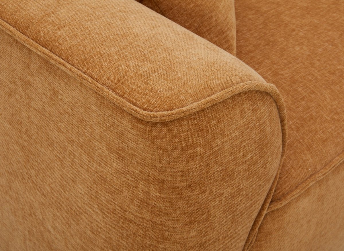 Canapé droit 3 places en velours chiné moutarde ABELIA - DécoInParis