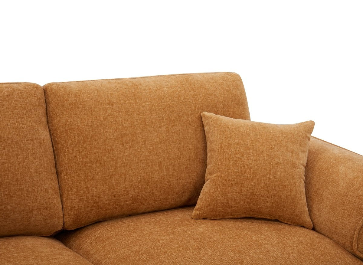 Canapé droit 3 places en velours chiné moutarde ABELIA - DécoInParis